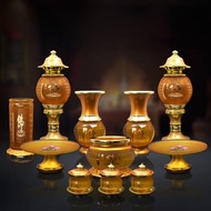 BW-8💚Yixin Pavilion Buddha-Word Lotus Buddish Prayer Set Set Incense Burner Guanyin Buddha Lamp Fruit Plate Vase Water C
