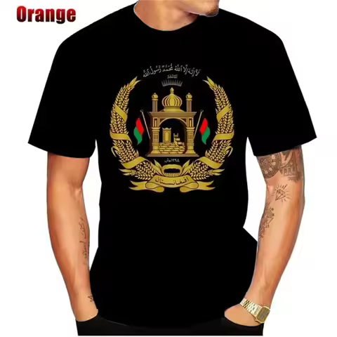 3D Print Afghanistan Flag T-Shirt For Men Women National Emblem Lion Pattern Tees Summer O Neck Shor