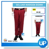 Seluar BSMM PBSM Pants Maroon Bulan Sabit Merah Malaysia Kokurikulum Sekolah Rendah Menengah