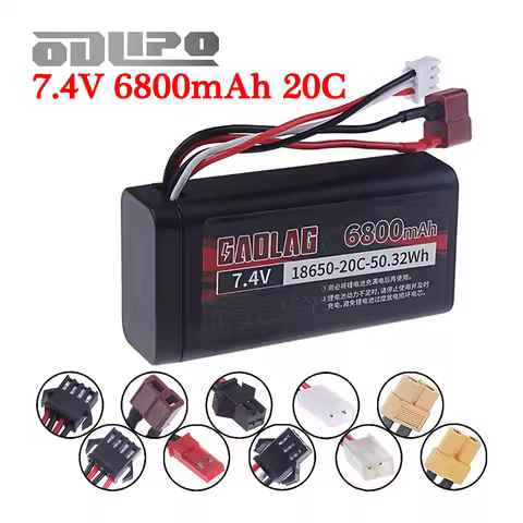 18650 Li-ion Battery 7.4V 6800mAh RC Car Battery For Wltoys 144001 12428 12423 10428 RC Cars Trucks 