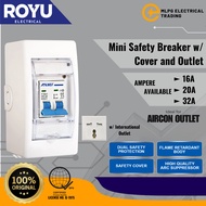 Royu Mini Safety Breaker w/ Cover and Outlet | (16A, 20A, 32A) | Ideal For Aircon Outlet