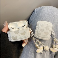 Glitter Heart AirPods Pro 2 Case, Cute AirPods 1/2 Case, Grey AirPods 3 Case