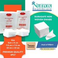 DURASAFE Non Woven Gauze Swab 4ply 5cm x 5cm, 7.5cm x 7.5cm, 10cm x 10cm, 100pcs/pack, 40G (1 Pack)