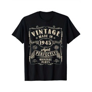 Vintage 80th Birthday Decorations Men Funny 1945 80 Birthday T-Shirt