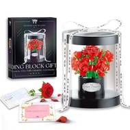 8 Roses Flowers Bouquet Building Blcok Set, Rose Gifts for Mother’s Day, Birthday, Valentine’s Day, 