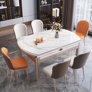 【SG Sellers】Dining Table Marble Dining Table Extendable Dining Table Foldable Dining Table Round Table Scratch Resistant High Temperature Dining Room Furniture Dining Table Set