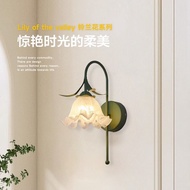 Wall Light Bright Light Japanese Rattan Flower Wall Light North Light Aisle Decoration European Fren