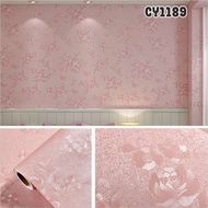 CY1189 MOTIF PINK POLOS BUNGA Wallpaper Dinding sticker 45cm x 10m