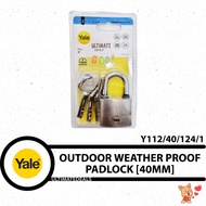 YALE Y112/40/124/1 - Outdoor Weather-Proof Iron Disc Short-Shackle Padlock 40mm