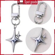 XI Hollow Star Charm Pendant Keychain Stylish Crystal Star Moon Keychain Car Keyring for Women Bag O