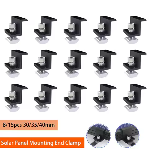 8/15PCS 30/35/40mm Solar Bracket Mounting Clamps PV Panel Adjustable End Clamp End Clamp Solar Rail