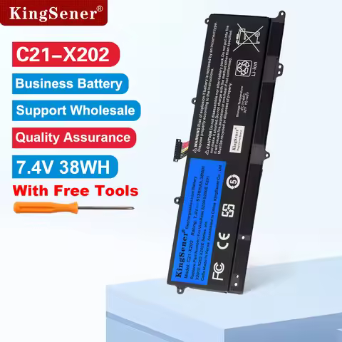 KingSener 5136mAh C21-X202 Laptop Battery for ASUS VivoBook S200 S200E X201 X201E X202 X202E S200E-C