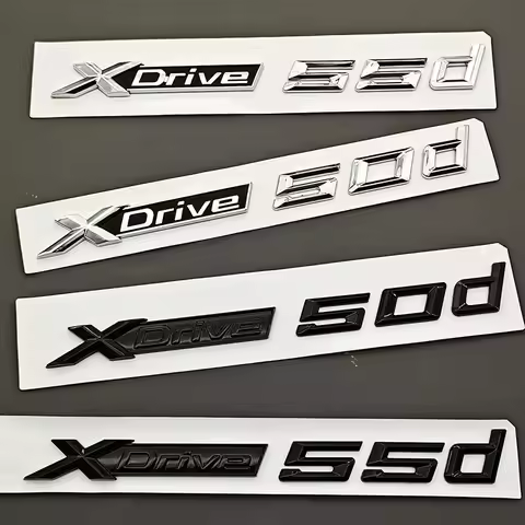 For BMW X5 X7 XDrive 50d 55d Tail Exterior Accessories Logo XDrive 50d 55d Badge ABS Chrome Black Re