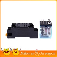 LY2NJ HH62P-L JQX-13F 220V AC Coil DPDT Power Relay 8 Pin w PTF08A Socket