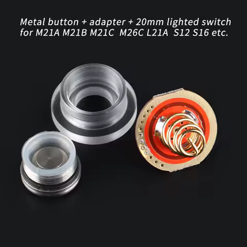 20mm Light Switch for Convoy M21A M21B M21C M26C L21A L21B S11 S12 S16 S21B S21G Flashlight Metal Bu