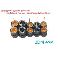 Real Riders Rubber Tires (Tayar Getah) For Hot Wheels Custom - Yokohama Advan Series