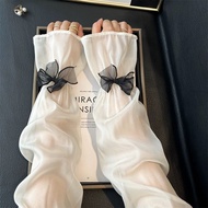 Ice Silk Sunscreen Sleeve 2025 Bow Summer Sleeve Anti-Ultraviolet Hand Wide Fairy Style Ice Sleeve 2