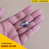 Baut Topi Flange Bolt M6x12 Kunci 10 mm Galvanis