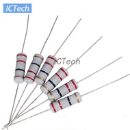 100Pcs Carbon Film Resistor 3W 5W 5% 1R-1M 1R 10R 22R 47R 51R 100R 1K 2K 4.7K 10K 22K 47K 100K