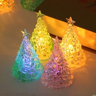 Christmas Decoration Luminous Mini Christmas Tree Led Crystal Candle Light Desktop Decoration Decoration Decoration Small Night Light ⚡Spring