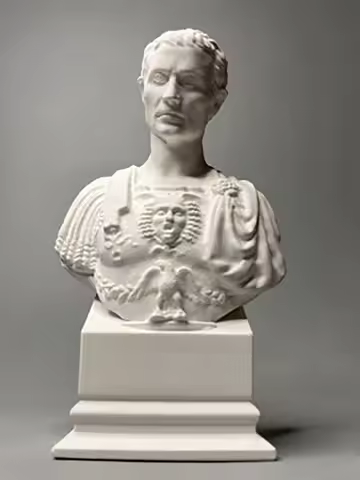 Caesar's plaster statue, sculpture, bust, personality, niche, creative model, decoration, museum, re