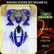 RAPIDO COVER SET RS150R/RS150 V2 V3 SUPRA GTR150 (10) BLUE (STICKER TANAM/AIRBRUSH) COVERSET