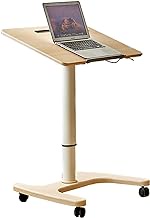 YVYKFZD Mobile Lectern Podium Stand, Portable Laptop Podium Pulpits with Wheels, Height Adjustable Church Pulpit, Sit-to-Stand Lectern Desk with Tilting Desktop (Color : Maple color)