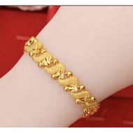 Bangkok Hand Chain / Adult Bracelet stamped 916 Golden Plated Gold Korea / Bangkok EMAS/916