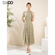 Chân váy chiffon hoa xếp ly SIXDO (Light Green Nuggets Floral Midi Chiffon Skirt)