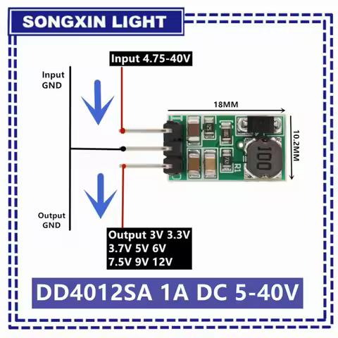 New DD4012SA 1A DC 5-40V to 3V 3.3V 3.7V 5V 6V 7.5V 9V 12V Regulator DC-DC Step-Down Buck Converter 