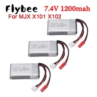7.4V 1200mAh 25C Battery For MJX X101 X102 Yi zhang X6 H16 H40WH V262 V333 V353B V666 RC Drone Spare