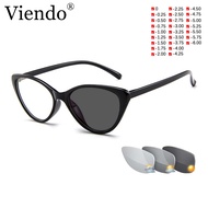 Photochromic Myopia Glasses for Women and Man Retro Glasses Frame European and American Cat Eye Flat