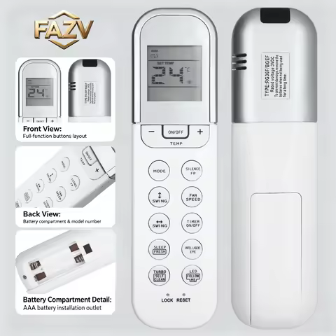 FAZV RG36F/BGEF AC Remote for Midea Vivax Mirage Brivis RG36F2/BGEF RG36F4/BGEF ARG36D/BGEF RG36A/BG