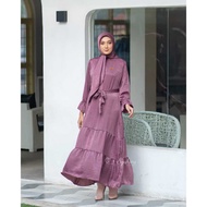 Larissa Set Series Pashmina Square Santorini Material Women's Gamis Dress Balloon Hand Motif Tesedia