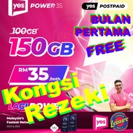 POSTPAID YES SIM 5G ✅ Power 35 ✅ UNLIMITED  CALL &  150GB DATA BOLEH SHARE DATA DALAM MODEM ATAU SMA