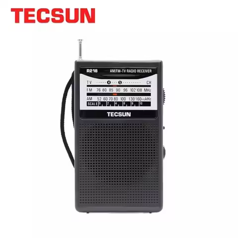 TECSUN R-218 AM/FM/TV Radio Sound Pocket Receiver with Built-In Speaker Portable Radio FM:76.0-108.0