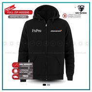 Zip Hoodie Sulam McLaren Racing Team FxPro Formula 1 Performance Baju Lelaki Casual Cotton Fashion E