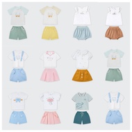 LA POMME 2025 - Set short sleeve & La Pomme flared skirt 2025 LF09A - NV.T10B -6M 9M 12M 18M 3Y 4Y 5