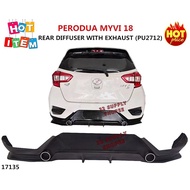 MYVI 18 REAR DIFFUSER LIP SKIRT + EXHAUST TAIL PIPE MYVI BARU GEN3 2018 2019 2020 GEAR UP GT JS RACI