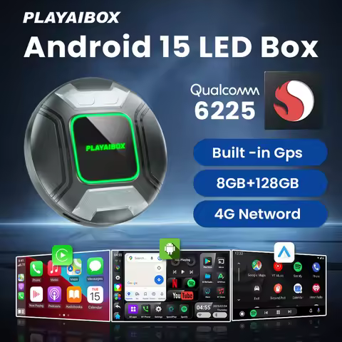 PLAYAIBOX Android15 TV Box CarPlay Ai Box Wireless CarPlay Android Auto Qualcomm 6225For Netflix You