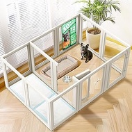 FXW AuraSpace Acrylic Indoor Dog Playpen for Medium Dogs, 30 Inch, 12 Panels, White