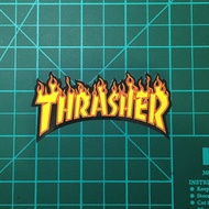 Flame font logo sticker