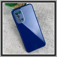 oppo reno 5 4g / reno5 5g crystal glass original hard case cover ume - biru navy. oppo reno 5 .