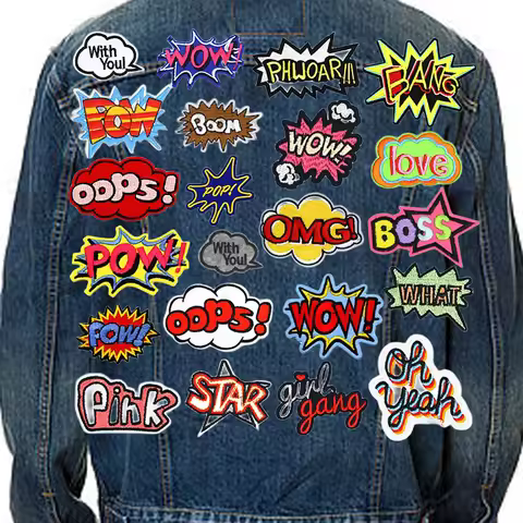 Embroidered Patches Transfer for Clothing Backpacks Iron-on Stitch Sewing Application Adhesive Therm