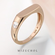 Mizuchol (สินค้าพร้อมส่งไม่ต้องรอ) แหวนเงินแท้ พลอยแท้ White Topaz รุ่น Loved word - Her Name