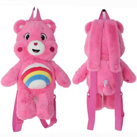 Care Bears Plush Backpack 40cm Cute Rainbow Bear Stuffed Animal Bag Kawaii Cartoon Shoulder Bag for 