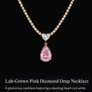 Lab-Grown Pink Diamond Drop Necklace