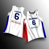 GILAS PHILIPPINES| CLARKSON#6 WHITE JERSEY| PBA GILAS JERSEY| FULL SUBLIMATION FREE CUSTOM