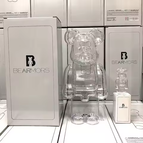 Protective Case For Bearbrickly 400% + 100% Transparent Building Block Bear Keychain Bear Bear Brick