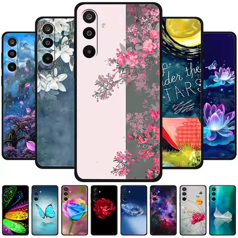 For Samsung Galaxy A36 5G Case Flowers Printed Silicone Phone Cases Cover for Samsung A26 5G TPU She
